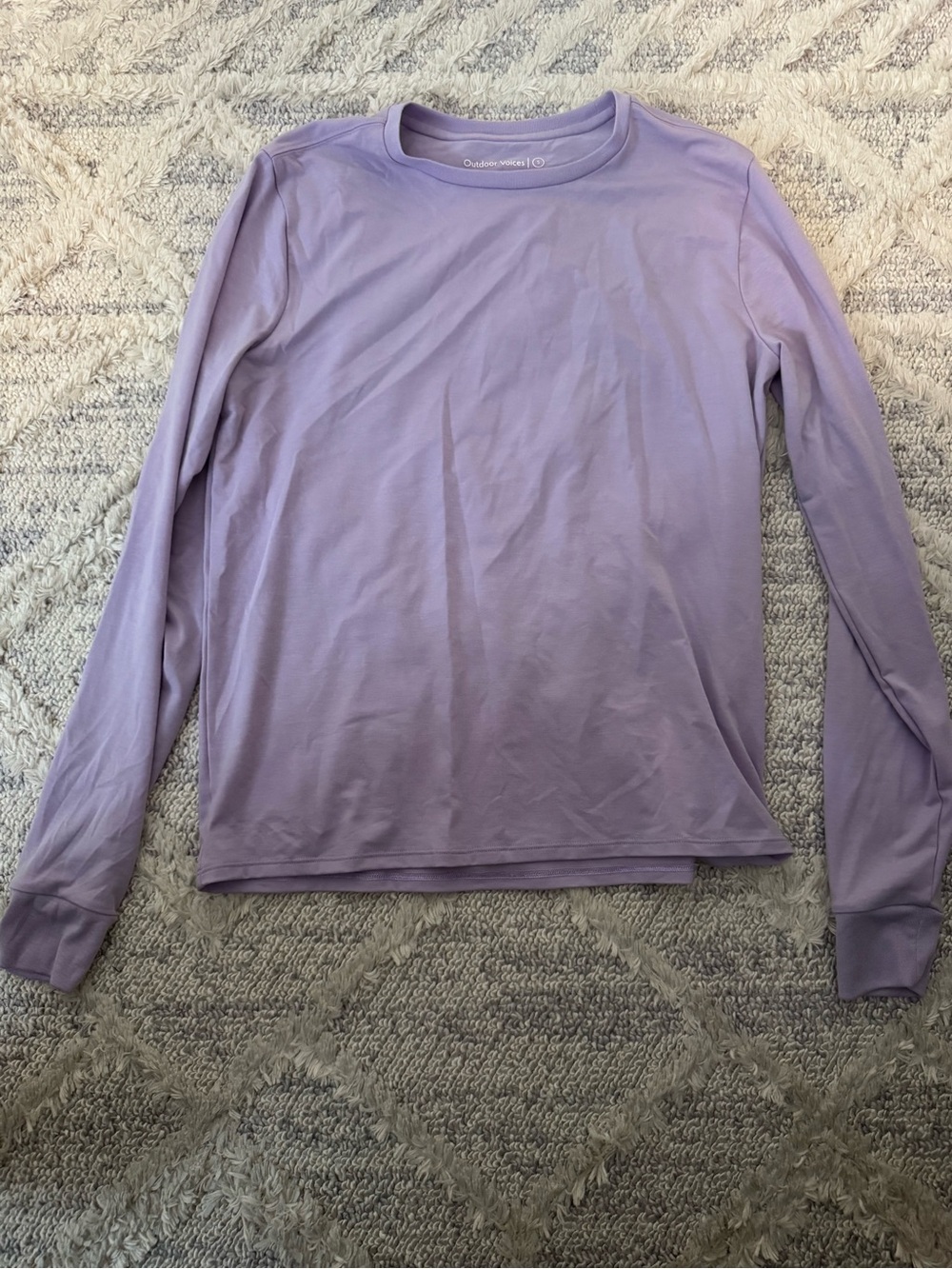 Outdoor Voices Lavender Long-Sleeve Crewneck Top